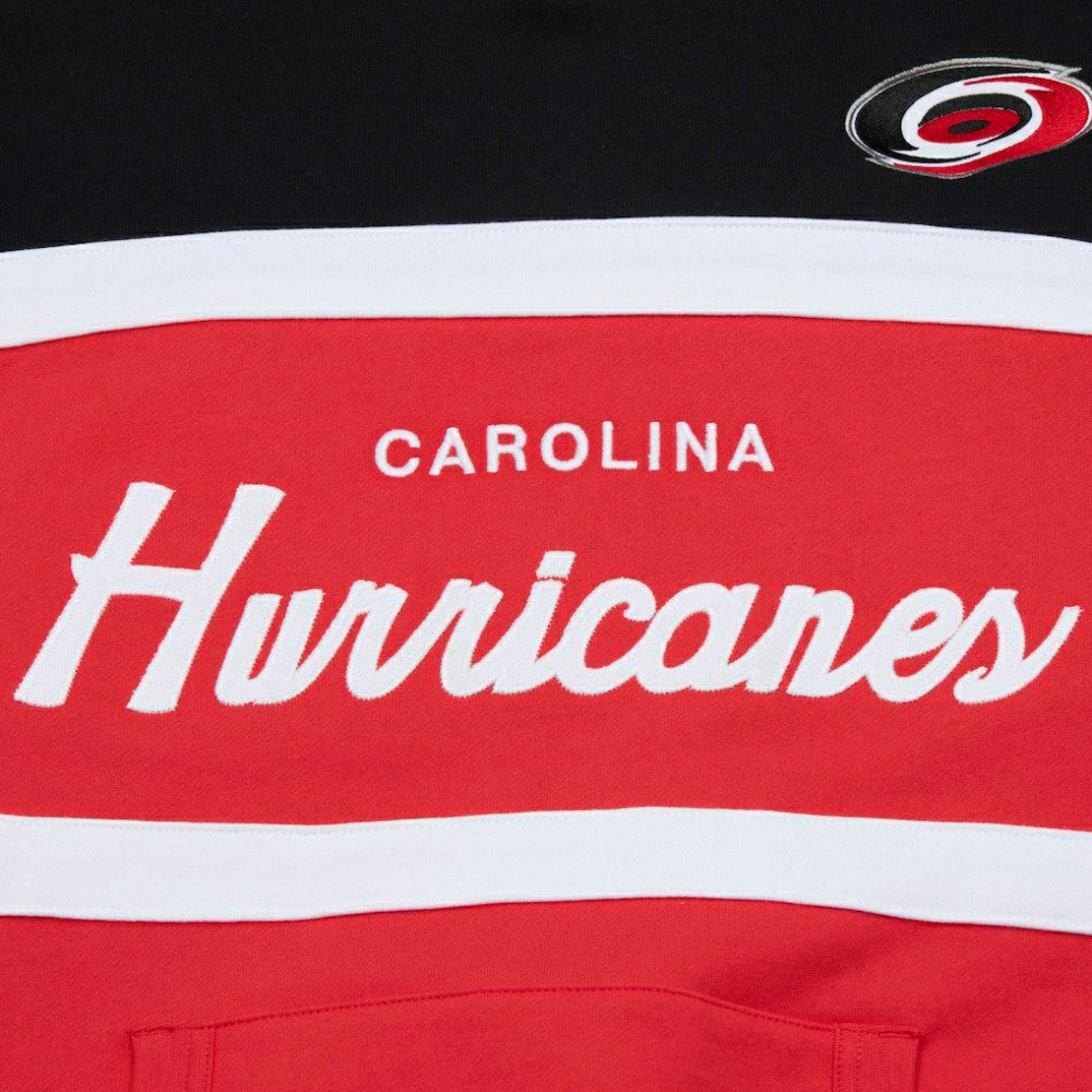 Carolina Hurricanes Mitchell & Ness Head Coach Pullover Hoodie - Red/Black - NHL