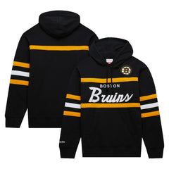 Boston Bruins Mitchell & Ness Head Coach Pullover Hoodie - Black - NHL