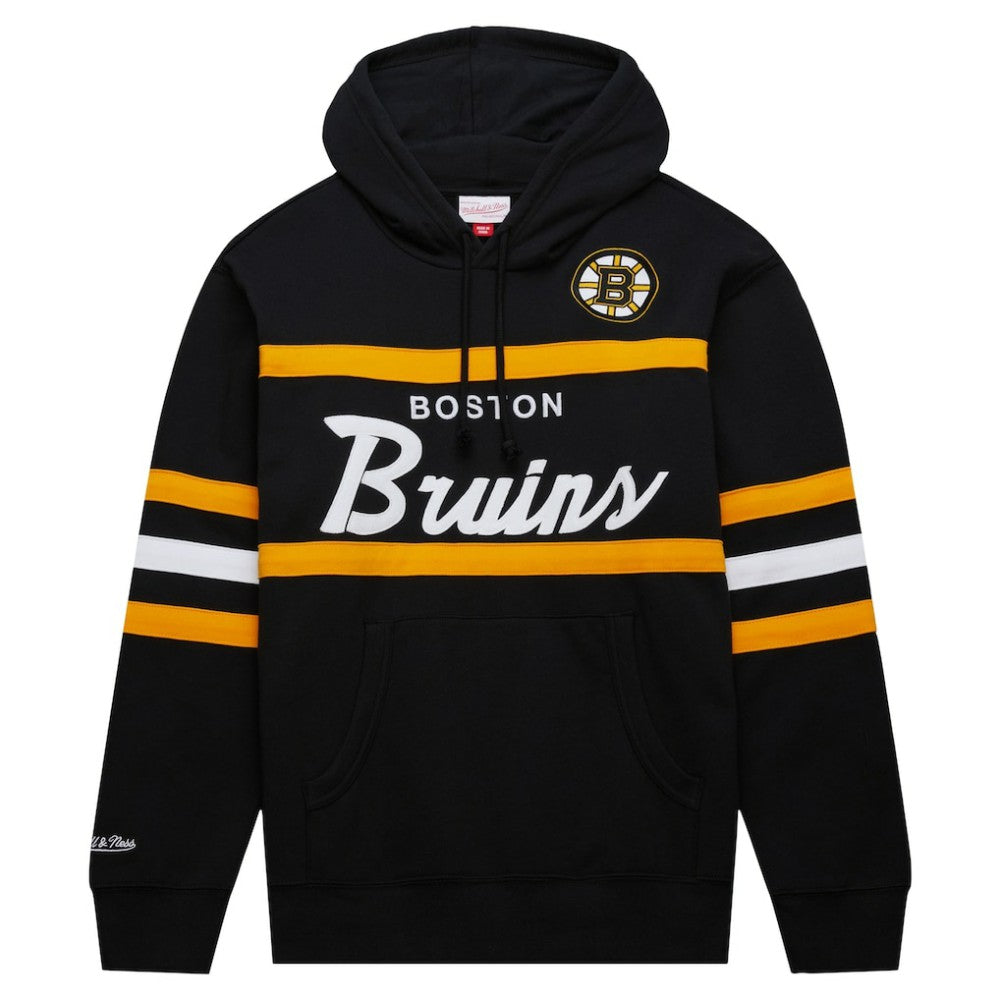 Boston Bruins Mitchell & Ness Head Coach Pullover Hoodie - Black - NHL