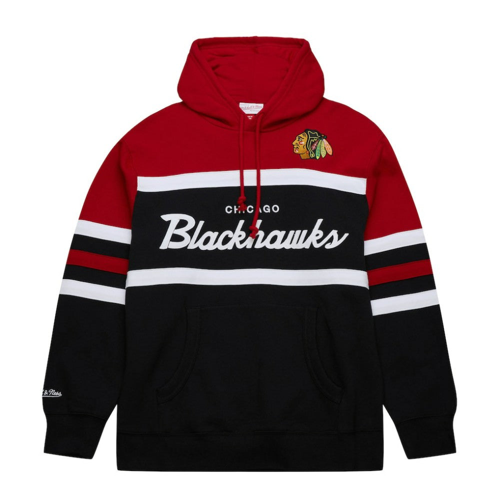 Chicago Blackhawks Mitchell & Ness Head Coach Pullover Hoodie - Black/Red - NHL