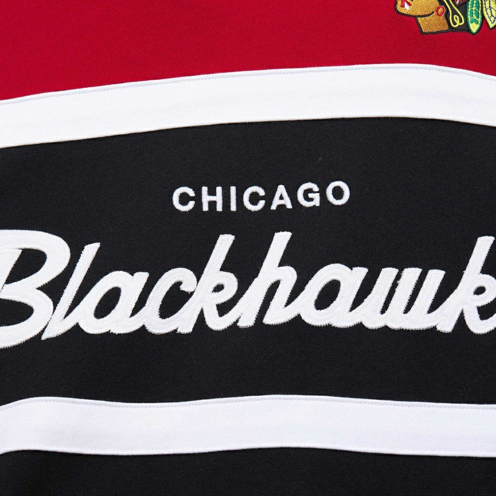Chicago Blackhawks Mitchell & Ness Head Coach Pullover Hoodie - Black/Red - NHL