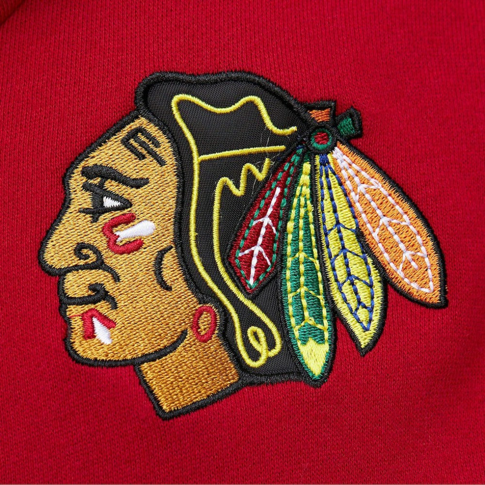 Chicago Blackhawks Mitchell & Ness Head Coach Pullover Hoodie - Black/Red - NHL