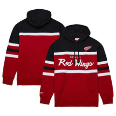 Detroit Red Wings Mitchell & Ness Head Coach Pullover Hoodie - Red/Black - NHL