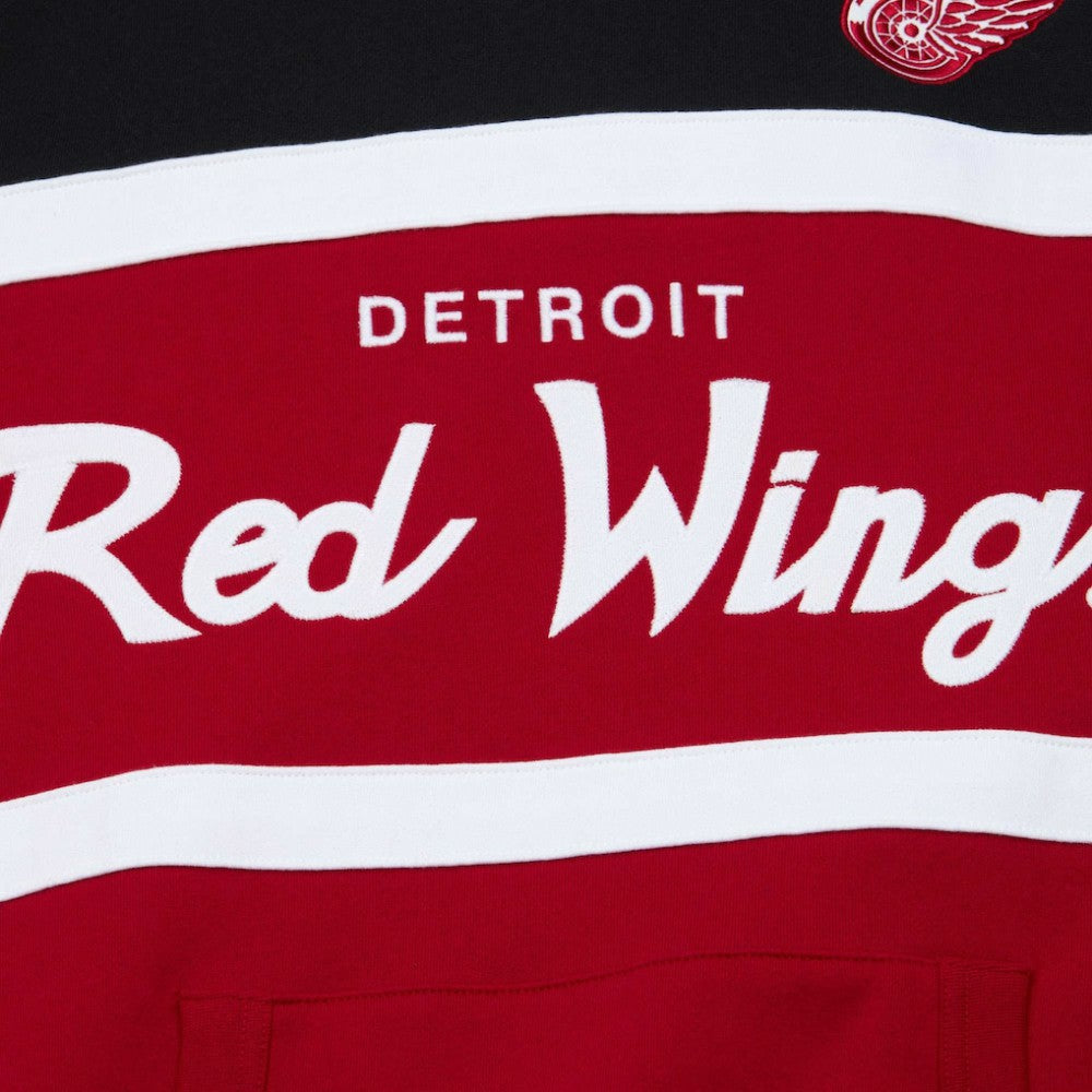 Detroit Red Wings Mitchell & Ness Head Coach Pullover Hoodie - Red/Black - NHL
