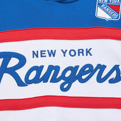 New York Rangers Mitchell & Ness Head Coach Pullover Hoodie - White/Blue - NHL