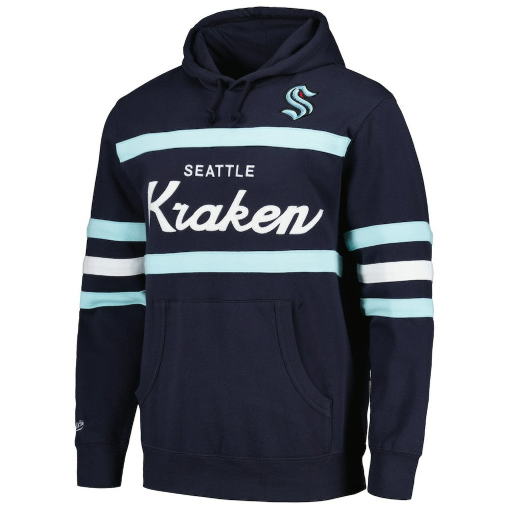 Seattle Kraken Mitchell & Ness Head Coach Pullover Hoodie - Deep Sea Blue - NHL