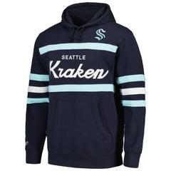 Seattle Kraken Mitchell & Ness Head Coach Pullover Hoodie - Deep Sea Blue - NHL