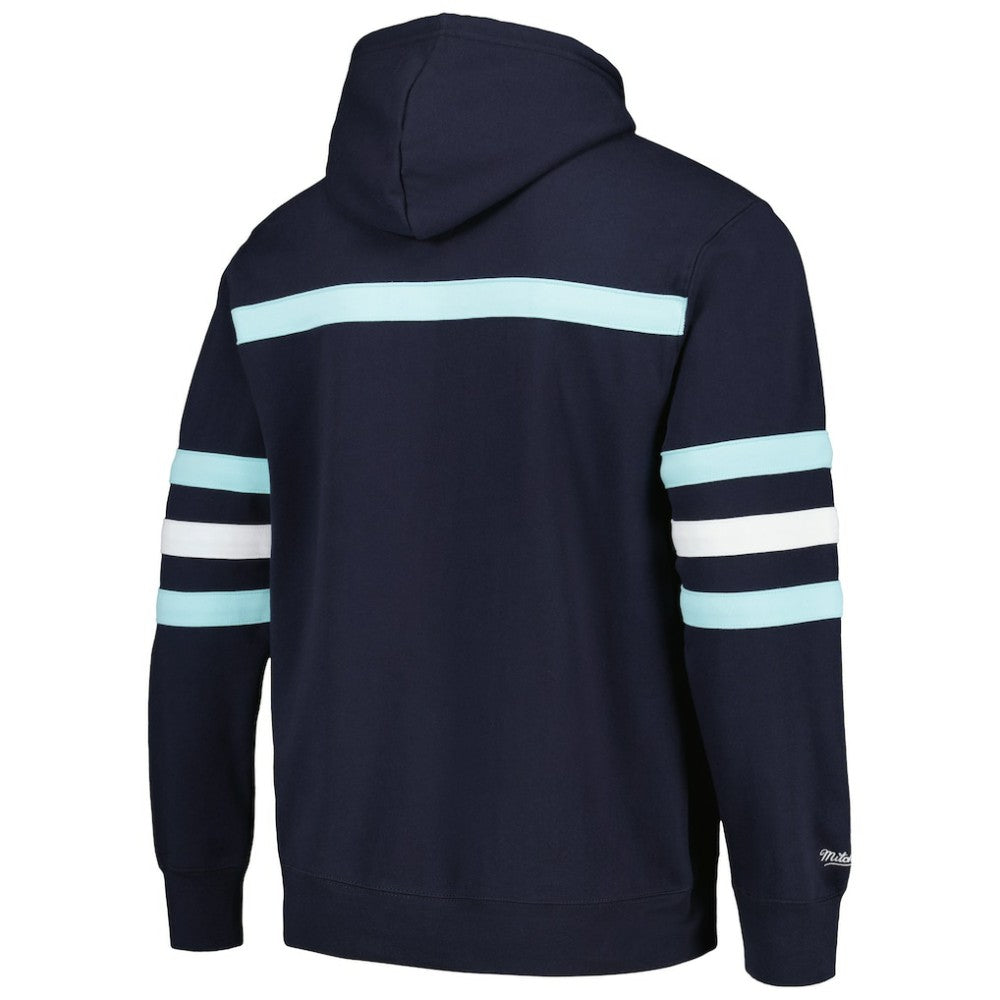Seattle Kraken Mitchell & Ness Head Coach Pullover Hoodie - Deep Sea Blue - NHL
