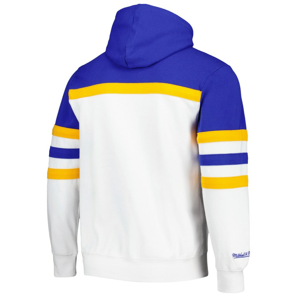 St. Louis Blues Mitchell & Ness Head Coach Pullover Hoodie - White/Blue - NHL