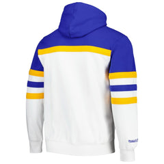 St. Louis Blues Mitchell & Ness Head Coach Pullover Hoodie - White/Blue - NHL