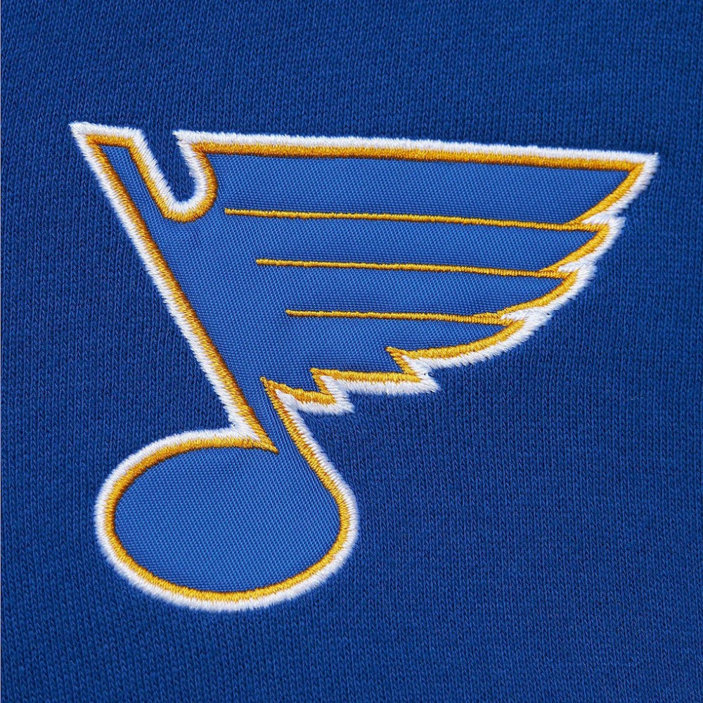St. Louis Blues Mitchell & Ness Head Coach Pullover Hoodie - White/Blue - NHL