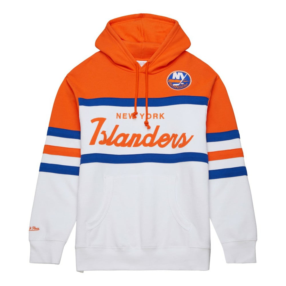 New York Islanders Mitchell & Ness Head Coach Pullover Hoodie - White/Orange - NHL