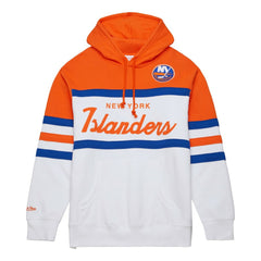 New York Islanders Mitchell & Ness Head Coach Pullover Hoodie - White/Orange - NHL