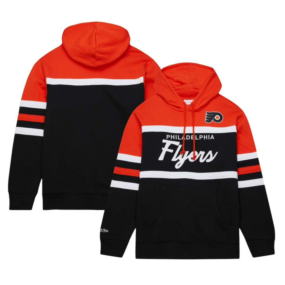 Philadelphia Flyers Mitchell & Ness Head Coach Pullover Hoodie - Black/Orange - NHL