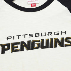 Pittsburgh Penguins Mitchell & Ness Legendary Slub Vintage Raglan Long Sleeve T-Shirt - Cream - NHL