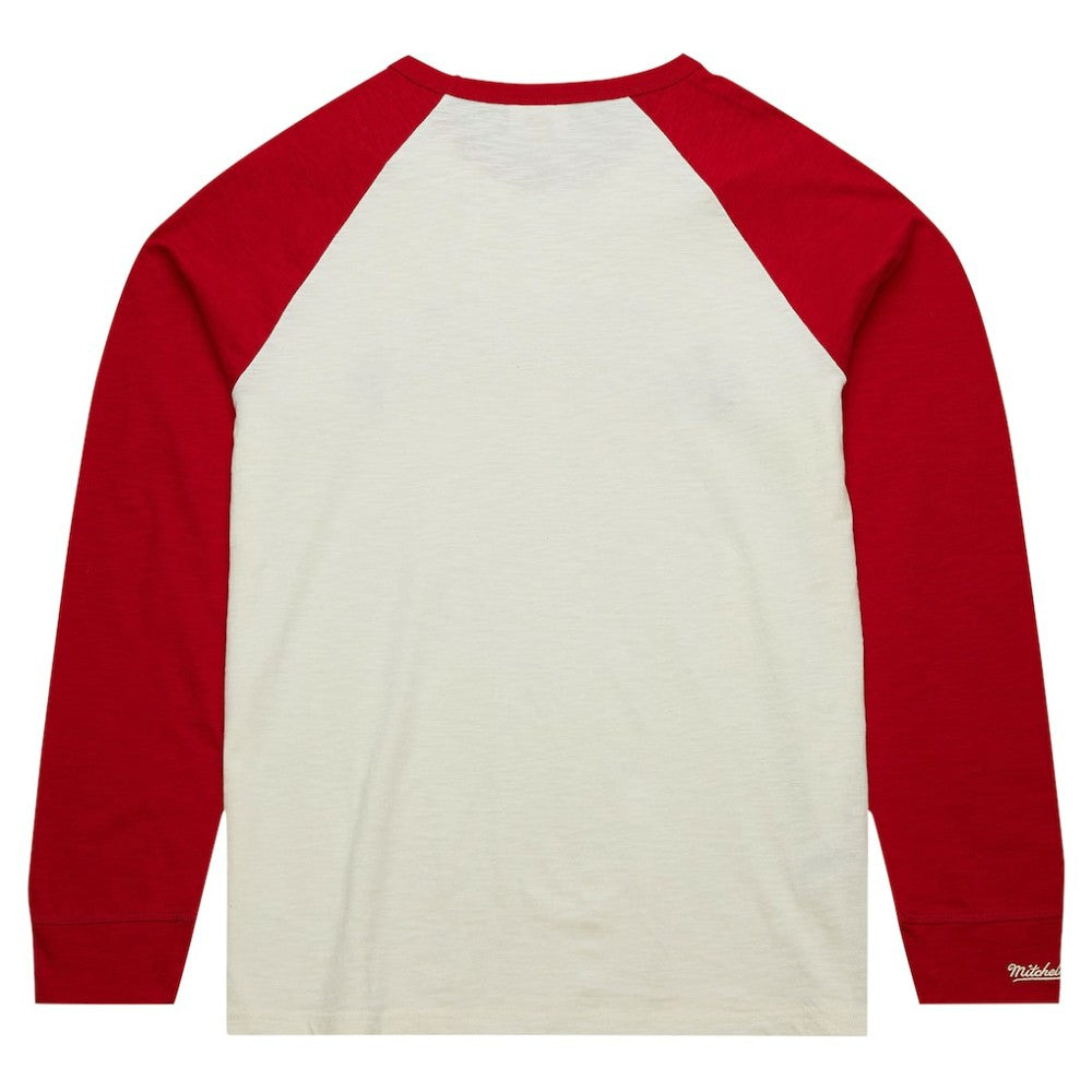 Chicago Blackhawks Mitchell & Ness Legendary Slub Vintage Raglan Long Sleeve T-Shirt - Cream - NHL