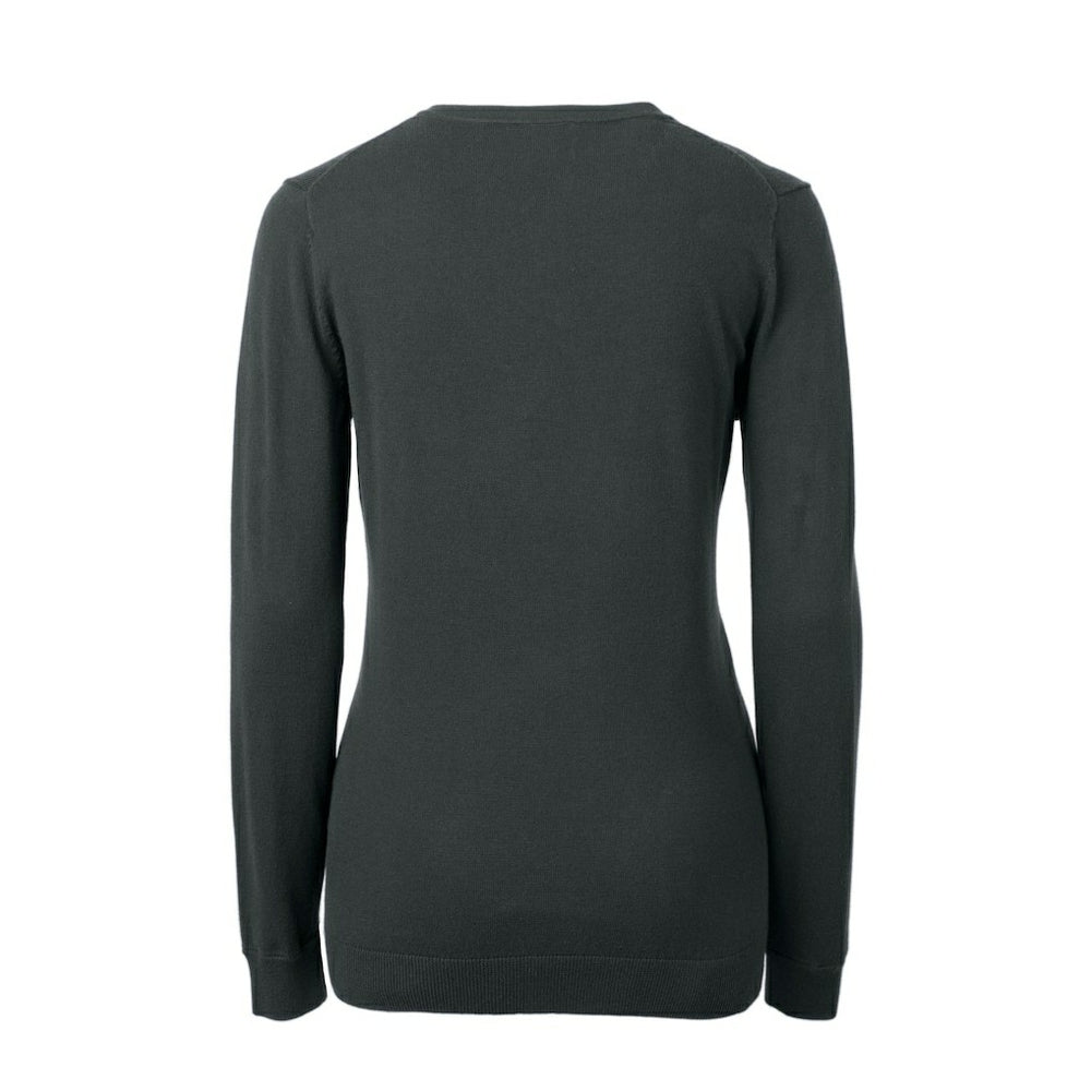 Atlanta Falcons Cutter & Buck Women's Throwback Logo Lakemont Tri-Blend V-Neck Pullover Sweater Heather Charcoal | NFL