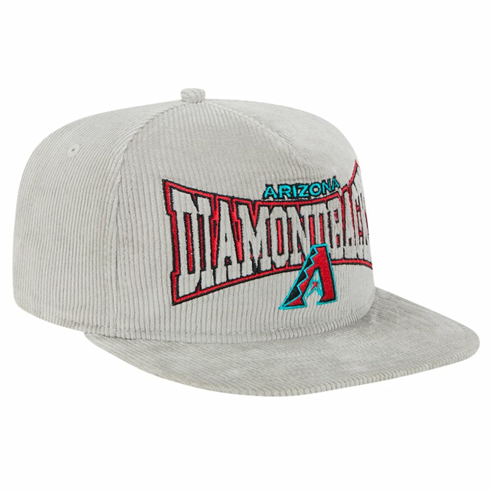 New Era Arizona Diamondbacks Gray Corduroy Golfer Snapback Hat Hats - MLB