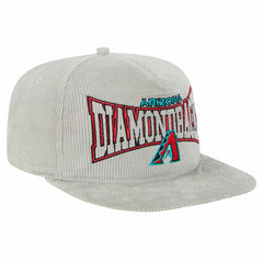 New Era Arizona Diamondbacks Gray Corduroy Golfer Snapback Hat Hats - MLB