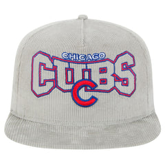New Era Chicago Cubs Gray Corduroy Golfer Snapback Hat Hats - MLB