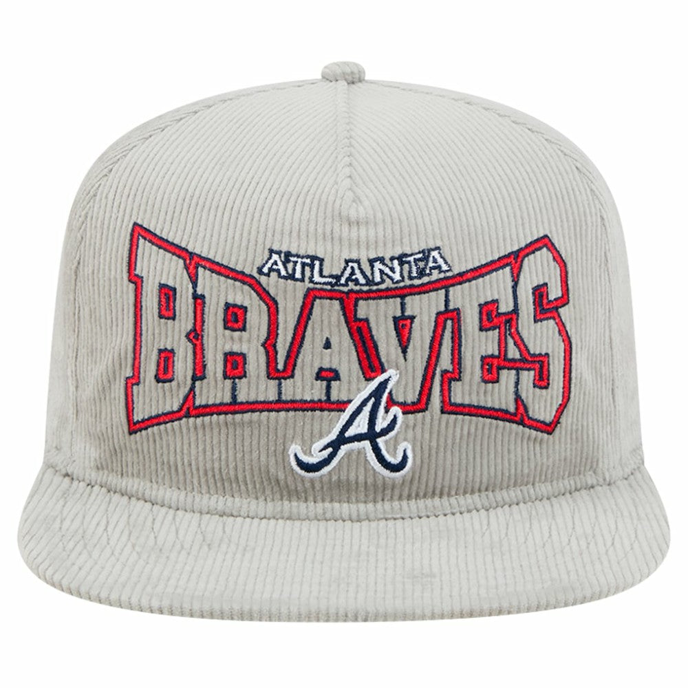 New Era Atlanta Braves Gray Corduroy Golfer Snapback Hat Hats - MLB