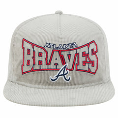 New Era Atlanta Braves Gray Corduroy Golfer Snapback Hat Hats - MLB