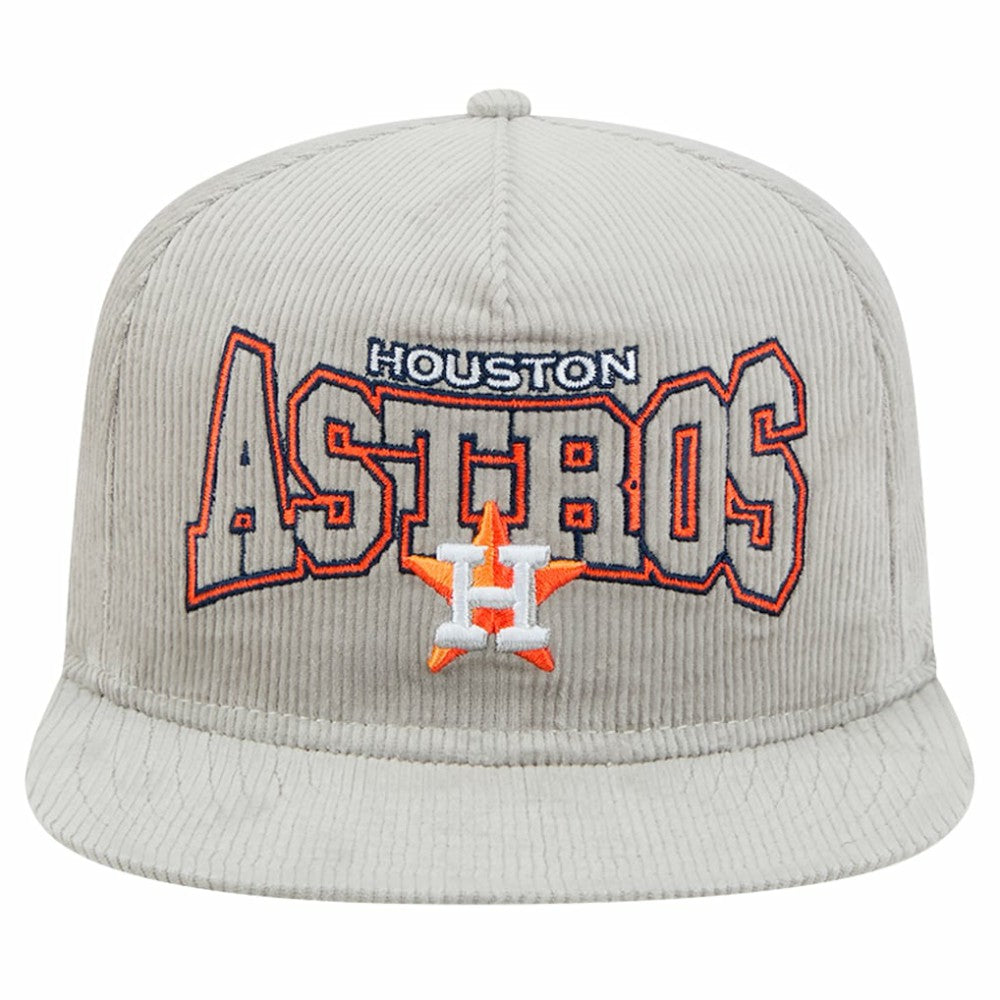 New Era Houston Astros Gray Corduroy Golfer Snapback Hat Hats - MLB