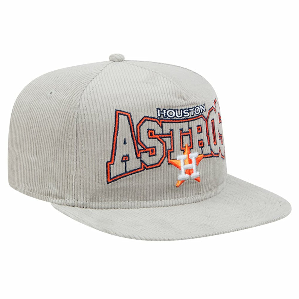 New Era Houston Astros Gray Corduroy Golfer Snapback Hat Hats - MLB