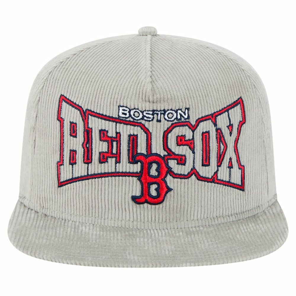 New Era Boston Red Sox Gray Corduroy Golfer Snapback Hat Hats - MLB