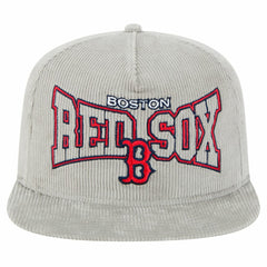 New Era Boston Red Sox Gray Corduroy Golfer Snapback Hat Hats - MLB