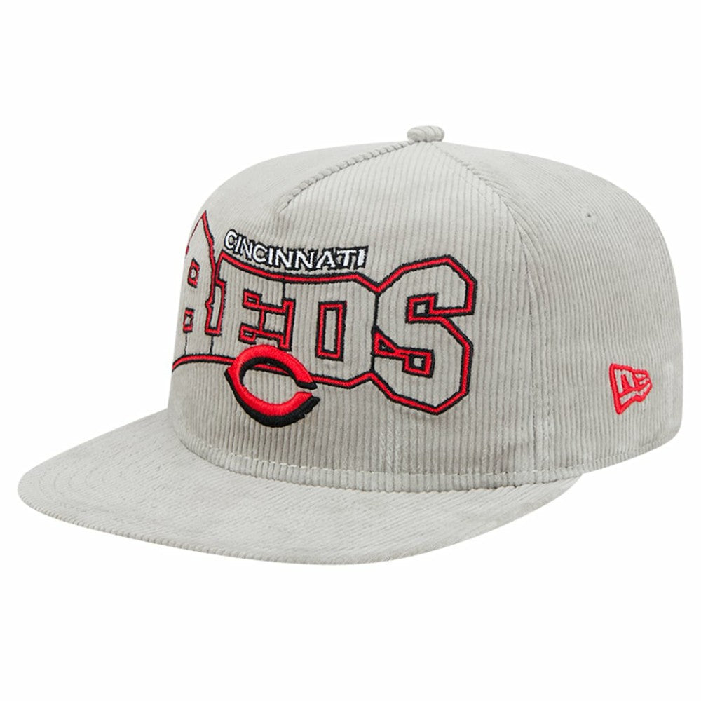 New Era Cincinnati Reds Gray Corduroy Golfer Snapback Hat Hats - MLB