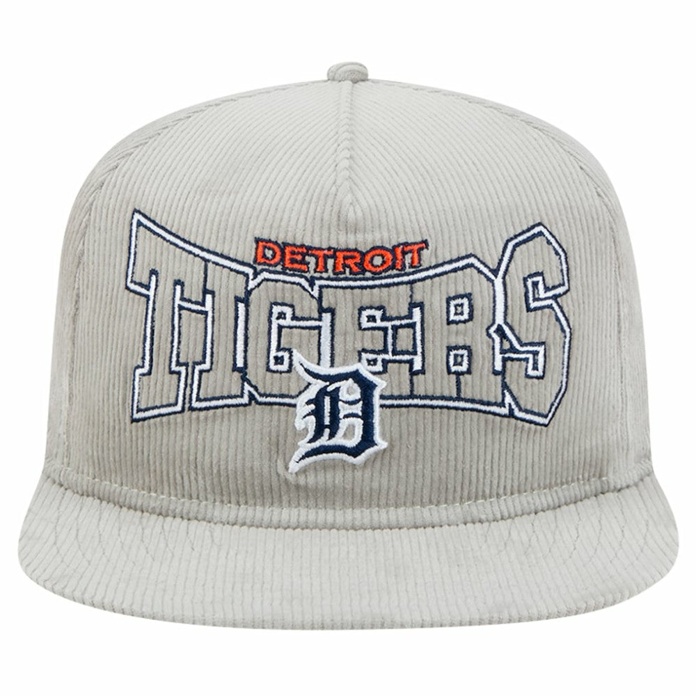 New Era Detroit Tigers Gray Corduroy Golfer Snapback Hat Hats - MLB
