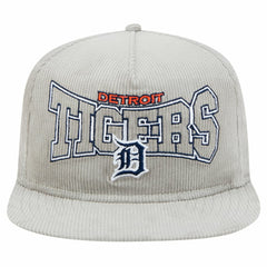 New Era Detroit Tigers Gray Corduroy Golfer Snapback Hat Hats - MLB