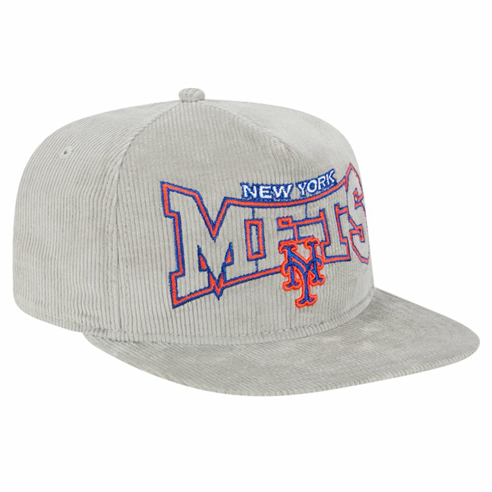 New Era New York Mets Gray Corduroy Golfer Snapback Hat Hats - MLB