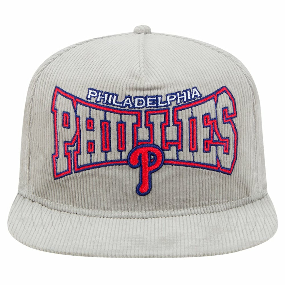 New Era Philadelphia Phillies Gray Corduroy Golfer Snapback Hat Hats - MLB