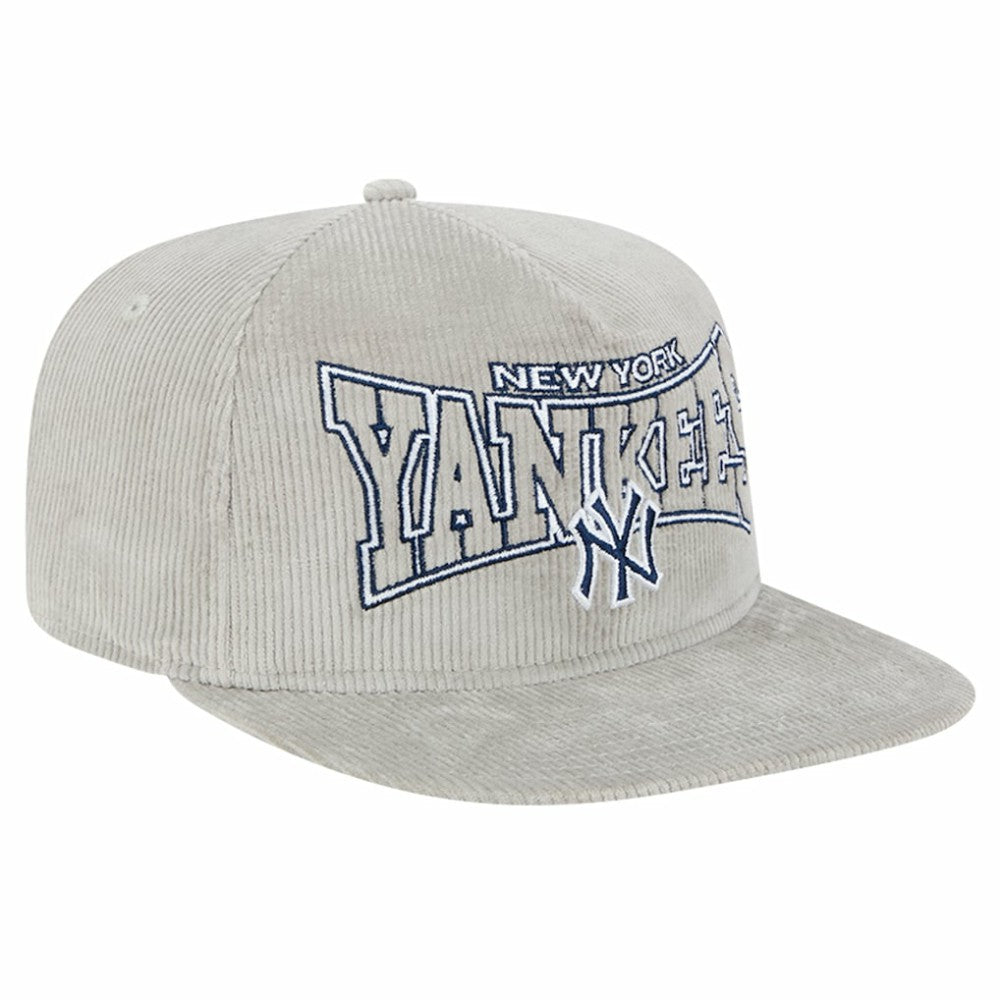 New Era New York Yankees Gray Corduroy Golfer Snapback Hat Hats - MLB