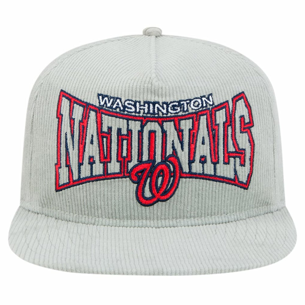 New Era Washington Nationals Gray Corduroy Golfer Snapback Hat Hats - MLB