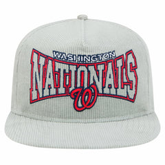 New Era Washington Nationals Gray Corduroy Golfer Snapback Hat Hats - MLB