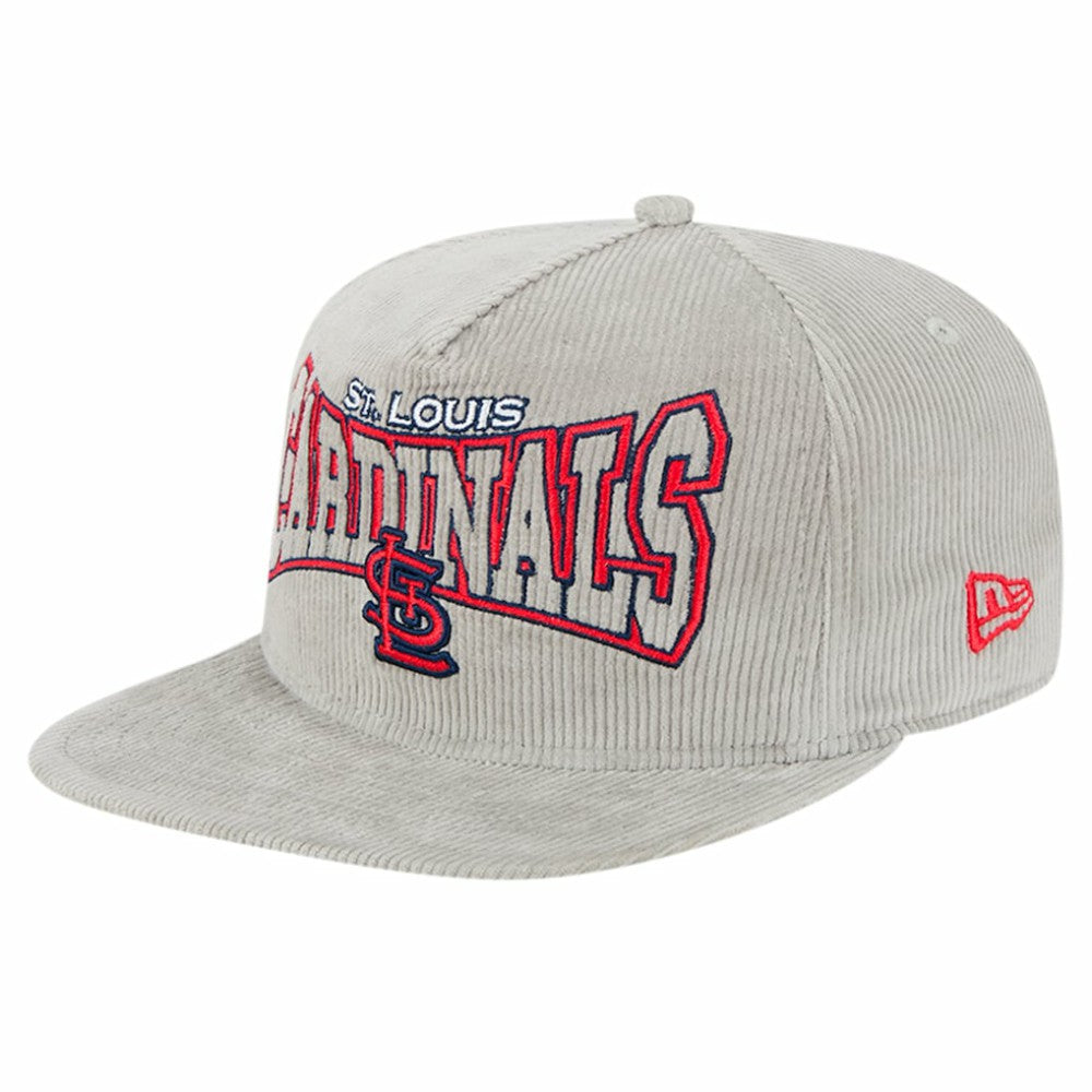 New Era St. Louis Cardinals Gray Corduroy Golfer Snapback Hat Hats - MLB