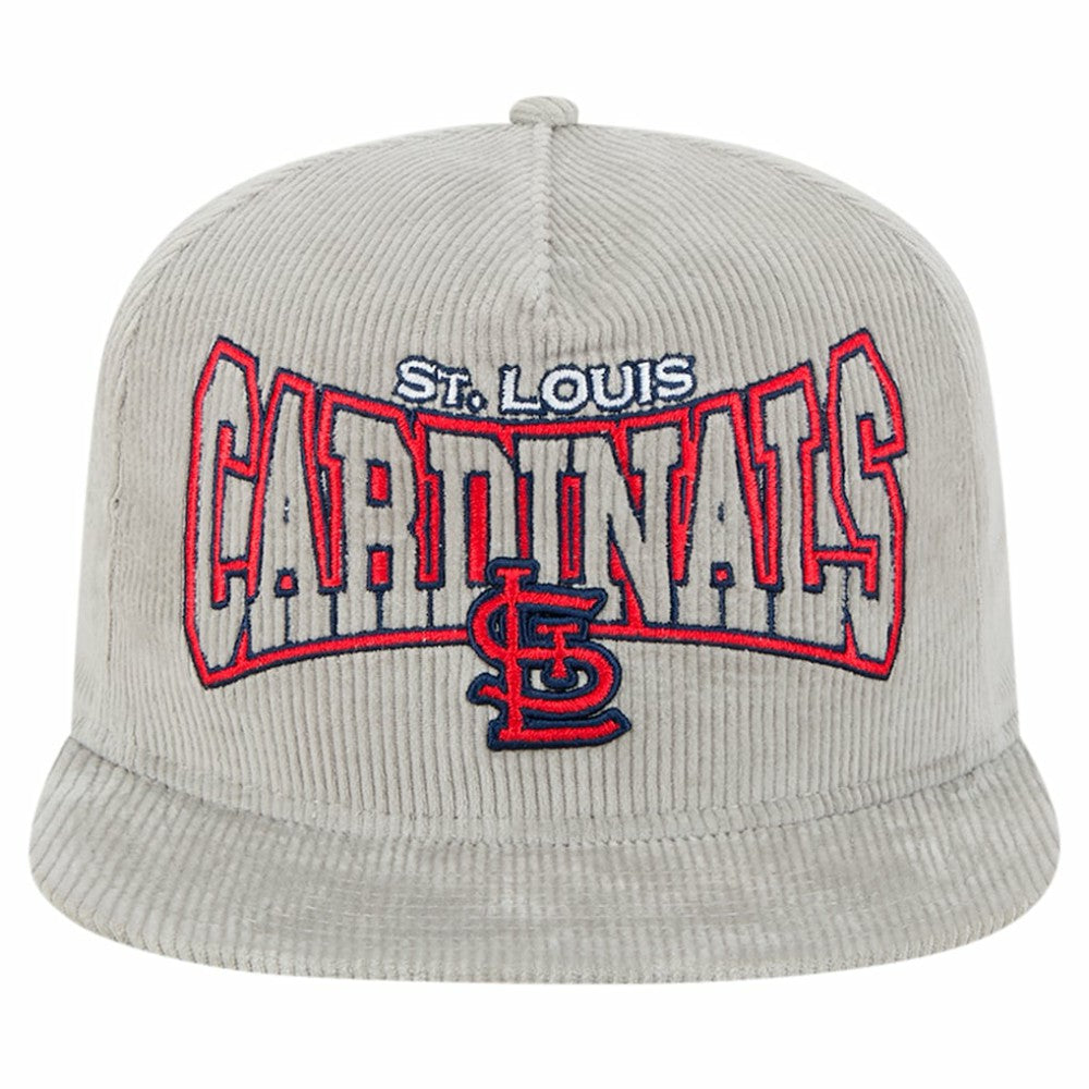 New Era St. Louis Cardinals Gray Corduroy Golfer Snapback Hat Hats - MLB