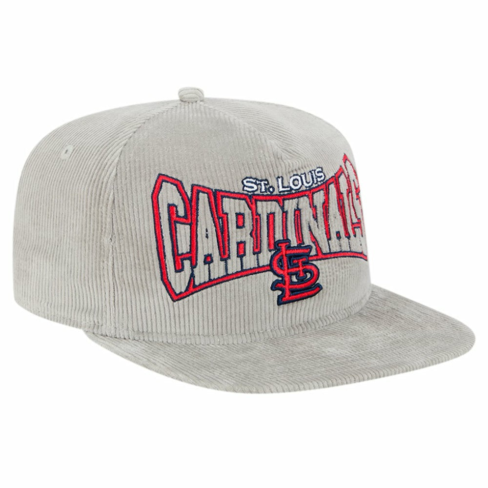 New Era St. Louis Cardinals Gray Corduroy Golfer Snapback Hat Hats - MLB