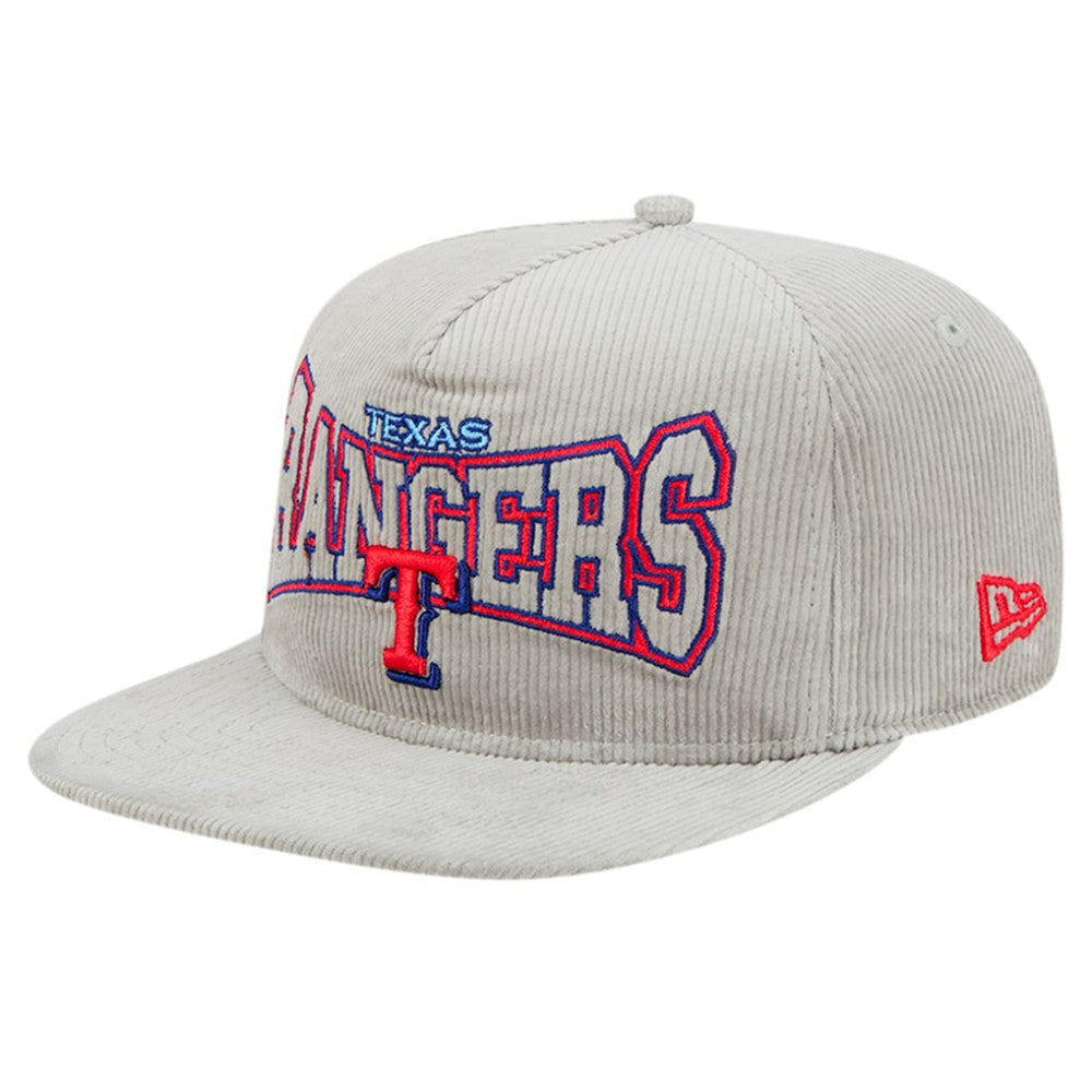 New Era Texas Rangers Gray Corduroy Golfer Snapback Hat Hats - MLB