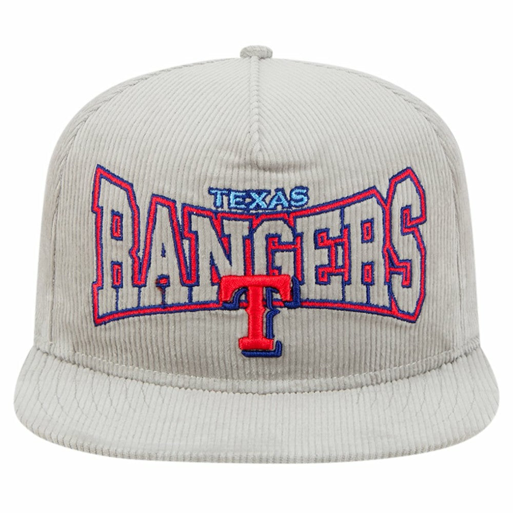 New Era Texas Rangers Gray Corduroy Golfer Snapback Hat Hats - MLB