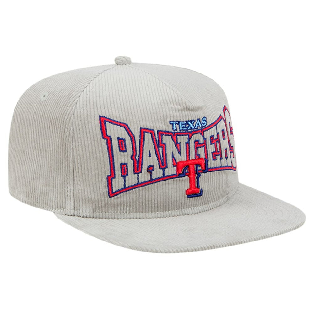 New Era Texas Rangers Gray Corduroy Golfer Snapback Hat Hats - MLB