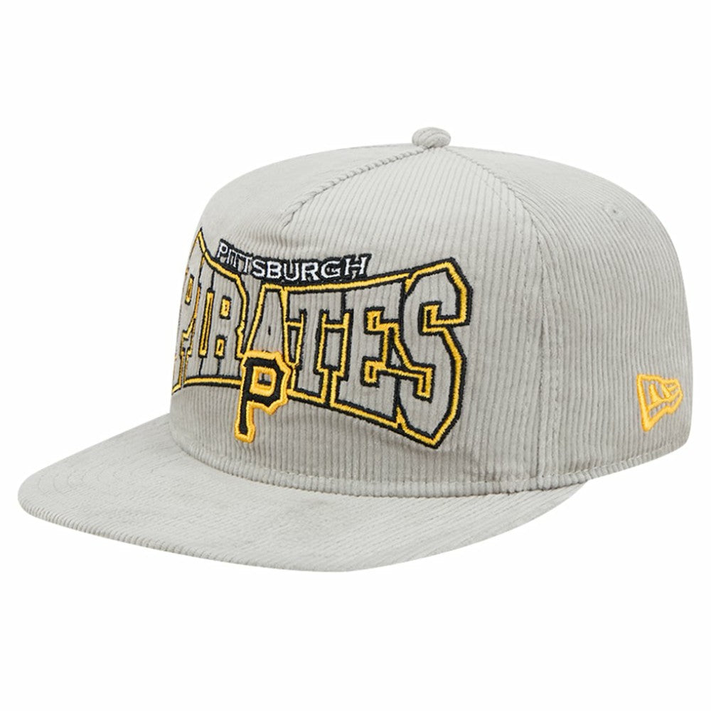 New Era Pittsburgh Pirates Gray Corduroy Golfer Snapback Hat Hats - MLB