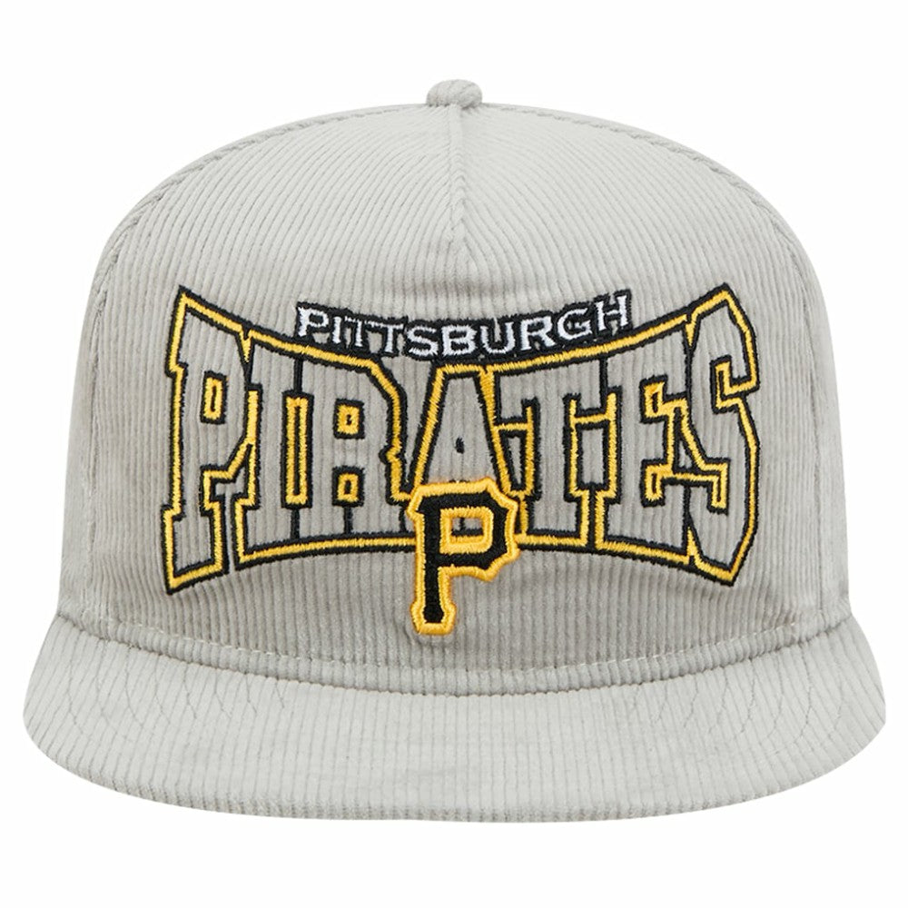 New Era Pittsburgh Pirates Gray Corduroy Golfer Snapback Hat Hats - MLB