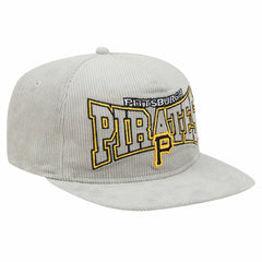 New Era Pittsburgh Pirates Gray Corduroy Golfer Snapback Hat Hats - MLB