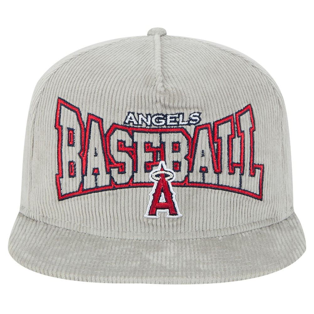 New Era Los Angeles Angels Gray Corduroy Golfer Snapback Hat Hats - MLB