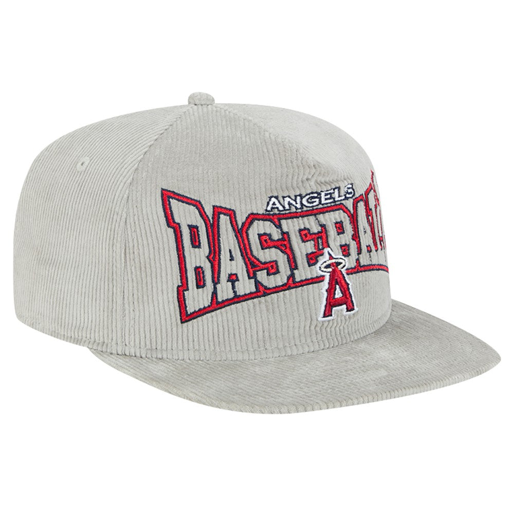 New Era Los Angeles Angels Gray Corduroy Golfer Snapback Hat Hats - MLB