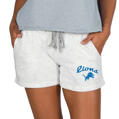 Detroit Lions Concepts Sport Women's Mainstream Terry Lounge Shorts Oatmeal | NFL